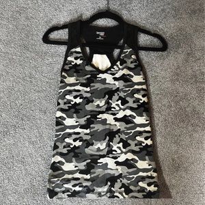 Military black grey & white tank top size XS